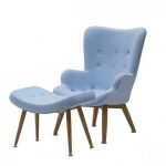 Set Poltrona e Sgabello di Design colore Azzurro