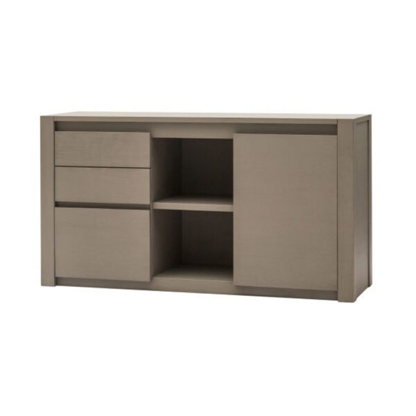 Credenza in frassino 1 porta + 3 cassetti colore cenere