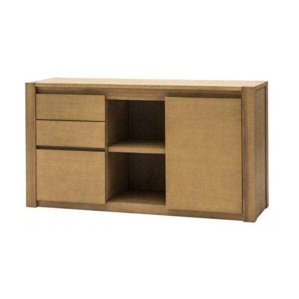 Credenza in frassino 1 porta + 3 cassetti colore miele