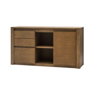 Credenza in frassino 1 porta + 3 cassetti colore tabacco