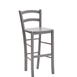 Sgabello con fondino legno, laccato grigio