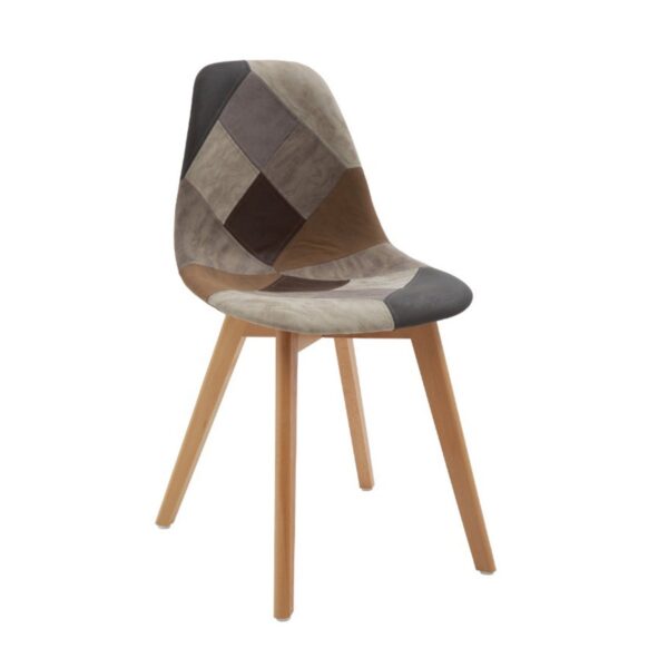 Sedia in ecopelle patchwork multicolore