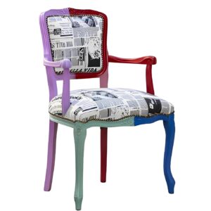 La poltroncina parigina multicolore è un pezzo unico che non passerà inosservato nella tua casa. Con uno stile pop art che richiama le atmosfere degli anni '60