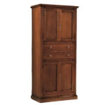 Armadietto in legno noce scuro 4 ante 2 cassetti - Art394