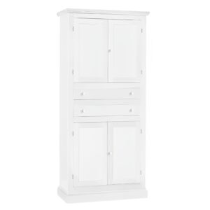 Armadietto legno shabby chic bianca 4 ante 2 cassetti Misure: L .80xP.40xH.170 cm