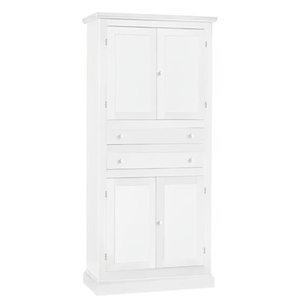 Armadietto legno shabby chic bianca 4 ante 2 cassetti - Art1394