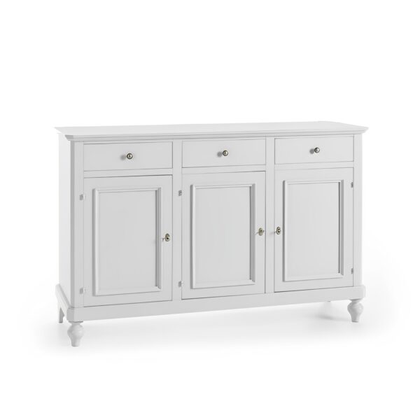 Credenza tre ante tre cassetti bianco opaco