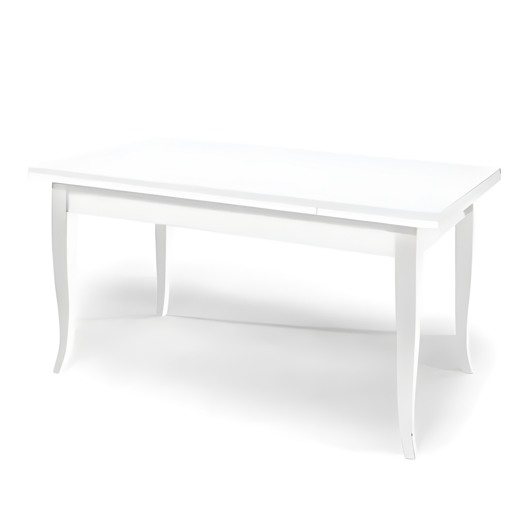 Art1005 - Tavolo allungabile bianco opaco gambe a sciabola