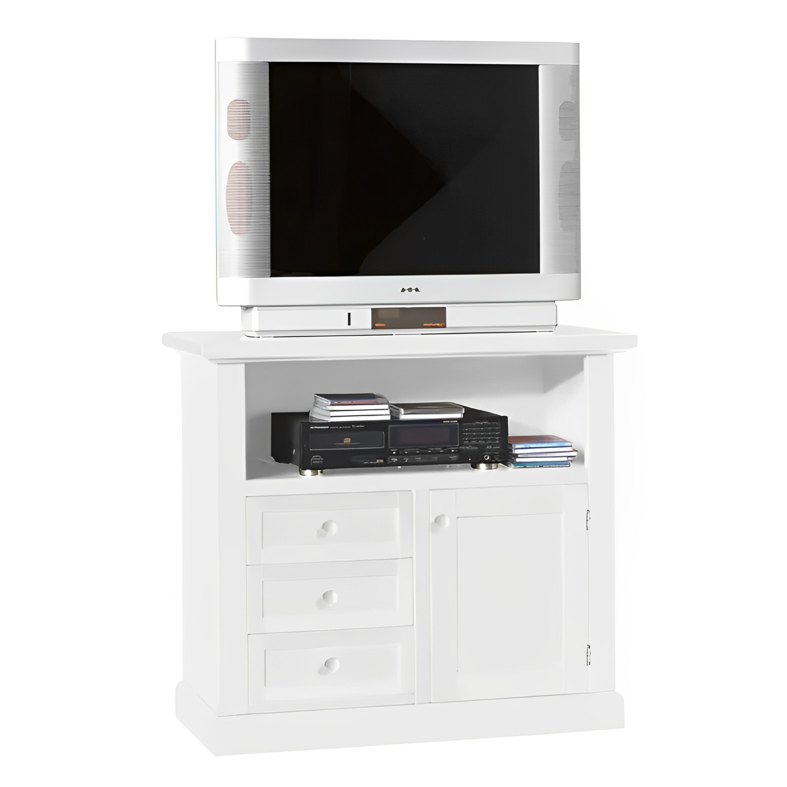 Art1378 - Porta tv in legno bianco