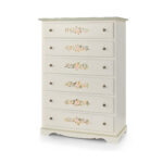 Comò bianco sei cassetti decorato - Art 491