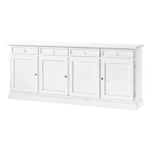 Credenza 4 ante 4 cassetti bianco opaco Colore: Bianco opaco Credenza in legno di pioppo