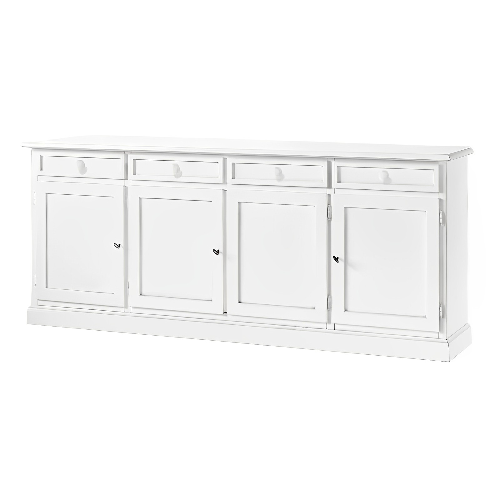 Credenza 4 ante 4 cassetti bianco opaco - Nikomarket