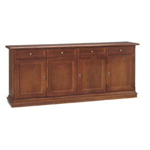 Credenza 4 ante 4 cassetti noce scuro Misure: L.205xP.42xH.85 cm