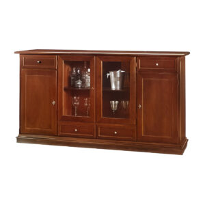 Credenza noce quattro ante quattro cassetti Misure: L.205xP.49xH.119 cm