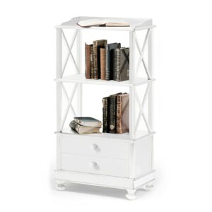 Libreria Elegante in Bianco Opaco con Piedi a Cipolla Art1196