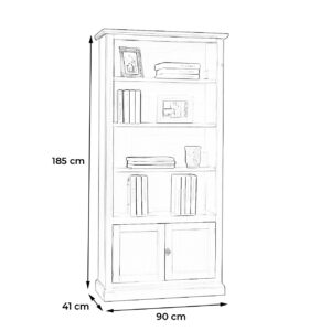 misure di Libreria in arte povera 2 ante noce scuro Misure: L.90xP.41xH.185 cm