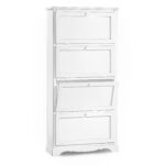 Scarpiera Bianca Opaca con Stile Shabby Chic e 4 Ante in Legno - Art 1281