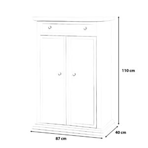 Scarpiera in legno bianca 2 ante Misure: L.87xP.40xH.110 cm