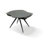 Tavolo in ceramica grigio gambe metallo colore antracite allungabile - Art1920 - aperto1