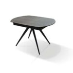 Tavolo in ceramica grigio gambe metallo colore antracite allungabile - Art1920 - chiuso-1