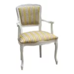 Poltroncina Parigina Giallo in legno bianco opaco