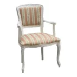 Poltroncina Parigina Rosa in legno bianco opaco