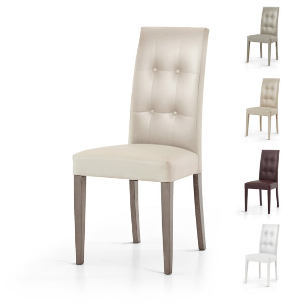 Sedia Imbottita con Struttura in Legno